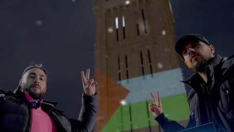 A group of people projected the Palestinian flag on Big Ben in London