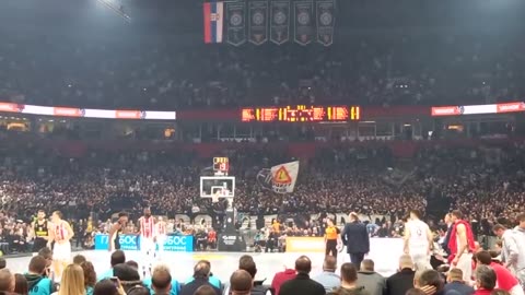 Basketball craziest fans Partizan Belgrade Grobari (Gravediggers)