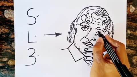 SL3 turns into Dr. APJ Abdul kalam drawing // Easy Drawing