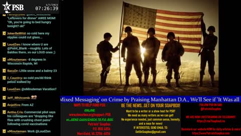 2022-01-07 07:00 EST - Patriots Soapbox AM: with LadyRWB , MykelJaye & DD