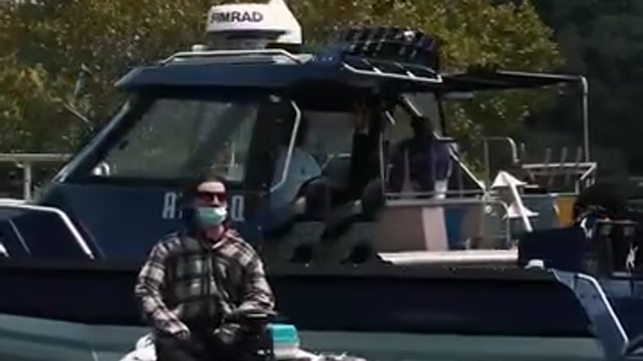 Mannequin in a boat prank.