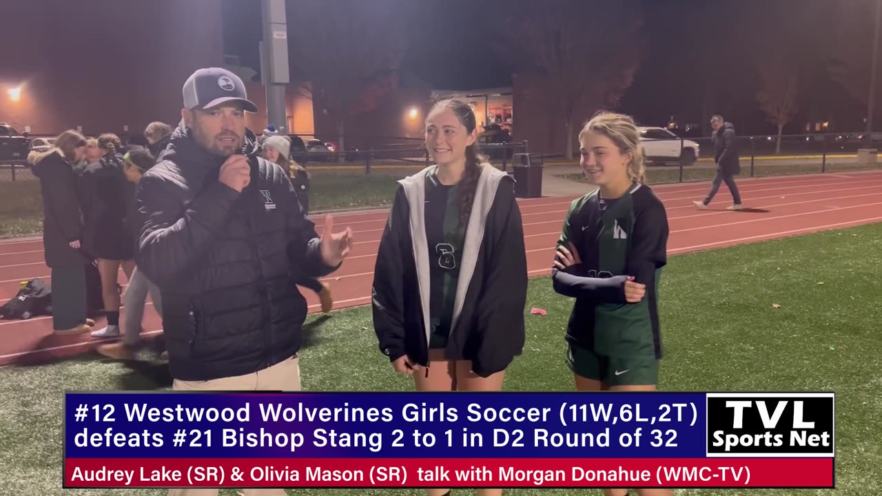 Westwood Girls Varsity Soccer talks Round of 32 Playoff win over Bishop Stang (11-4-2024)