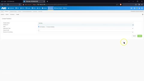 A10 vThunder 5.2 create new partition