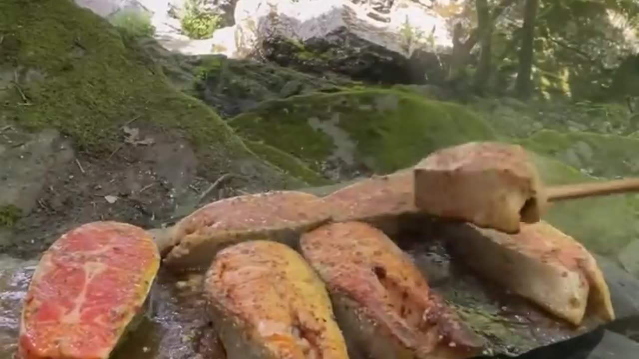 on Natural Stone - Norwegian Salmon