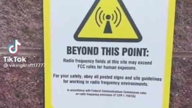 Warning Signs At School Where 5G Tower Is - This Is What Is Causing COVID