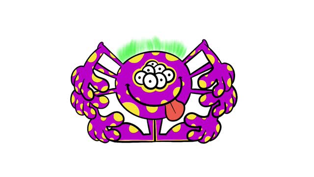 Purple Polka Dot Spider - TheSim Procreate Art