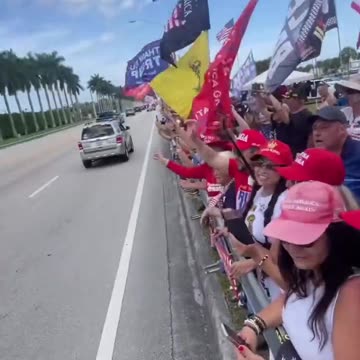 Trump acknowledges his supporters outside Mar-a-Lago
