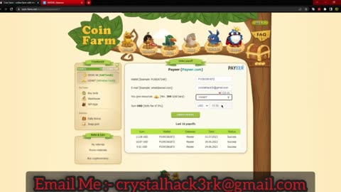 Not enough Crystal to order Payoff | HackMe v11 | coin farm | golden farm | coin birds golden birds