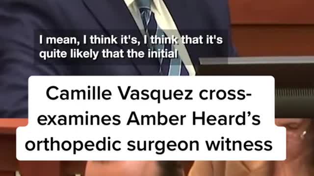 Camille Vasquez crossexamines Amber Heard's orthopedic surgeon witness