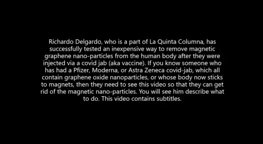 SPANISH RESEARCHERS FIND A WAY TO REMOVE MAGNETIC GRAPHENE FROM THE BODY AFTER A C0VID-JAB