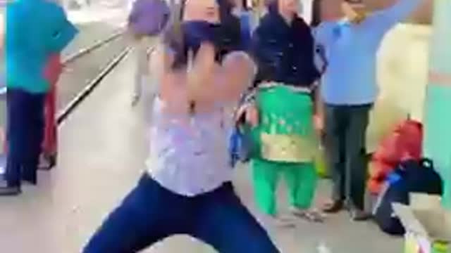 Girl Enjoying Viral Dance Video