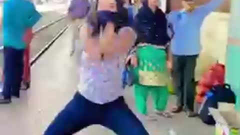 Girl Enjoying Viral Dance Video