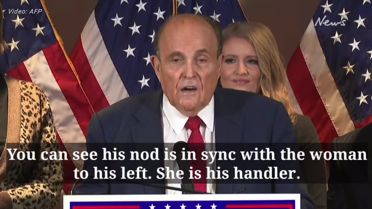 Rudy Giuliani is surrounded by his repto pals (Sydney Powell included)