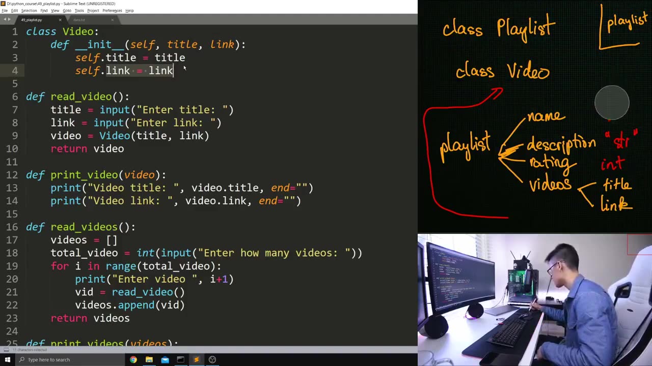 49. Class playlist, viết playlist vào text file-Lập trình Python- DLTT- Tạo playlist với 7 menu-P10