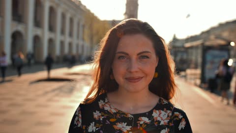 Portrait of an attractive woman in Rome