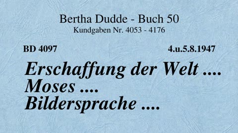 BD 4097 - ERSCHAFFUNG DER WELT .... MOSES .... BILDERSPRACHE ....