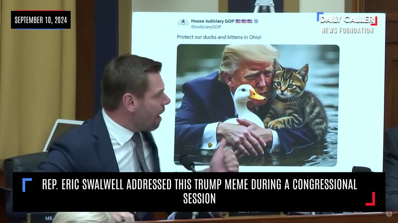 Rep. Eric Swalwell Addressed This Trump Meme During a Congressional Session