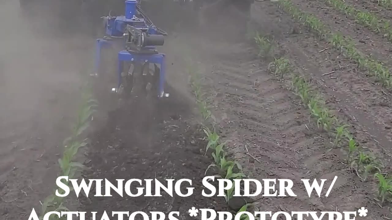 Swinging Spider w/ Actuators Prototype #Cultivator #WeedControl #FarmEquipment