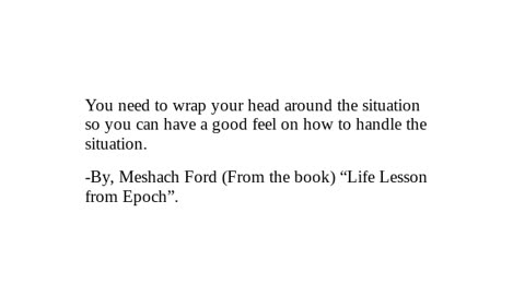 "Life Lesson from Epoch" -Checkout Description