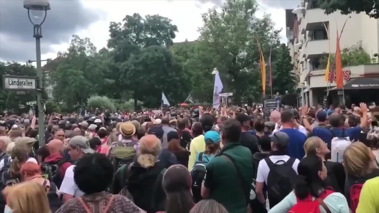 German protest against lockdown and restrictions 1st August 2021