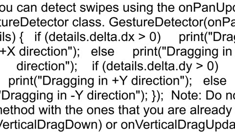 How to detect left and right swipes in flutter