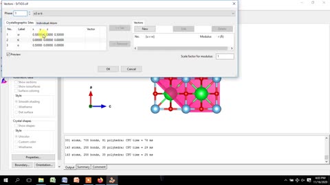 Estimate the Crystal Structure of SrTiO3 Perovskite Material from CIF file using VESTA Software