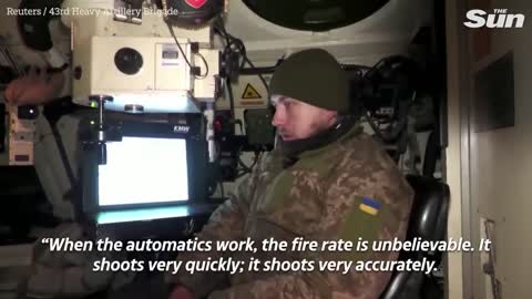 Footage from Ukrainian Self-propelled Artillery Gun