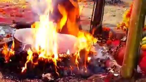 Man sit in the fire