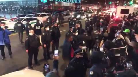 Antifa clashes with police in New York