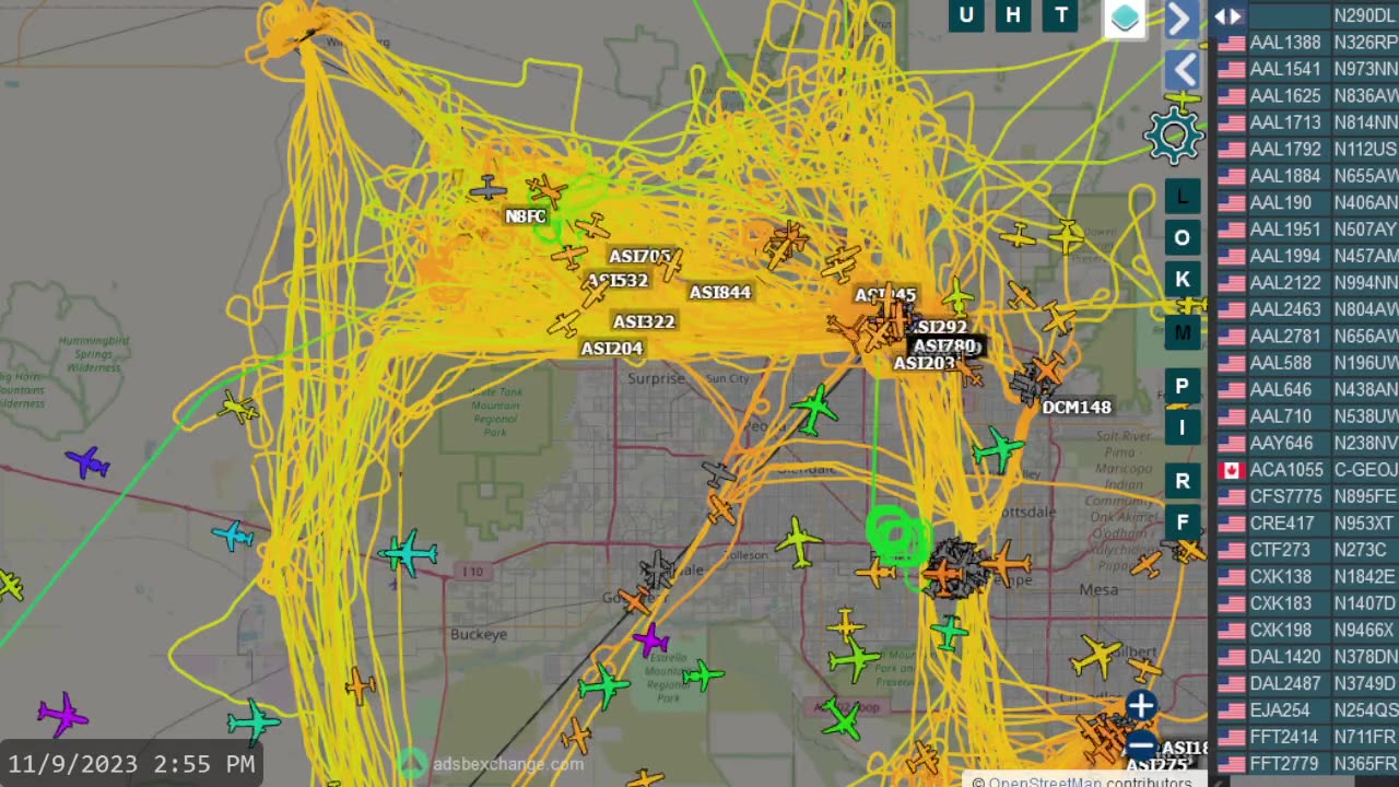 Aeroguard - Bird Mafia Utah China Time Lapse for Nov 9th 2023 - Phoenix AZ