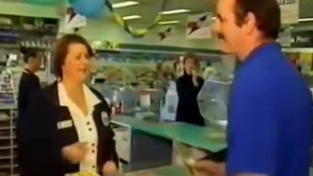 In 1999, this man was asked to reenact his recent lottery win for TV, and ended up