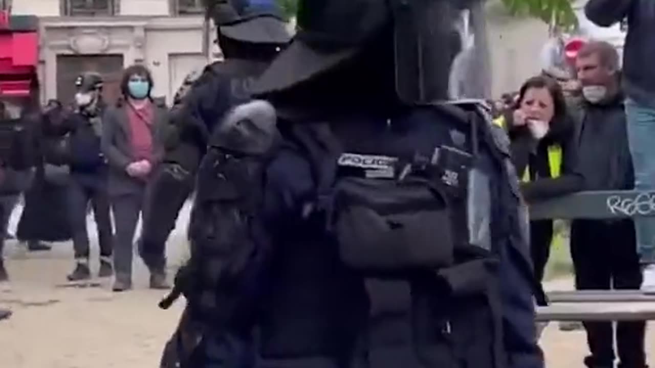 Cocky French Police Taunting Rioters In France Gets Hit In The Head With An Object🍿🍿🍿