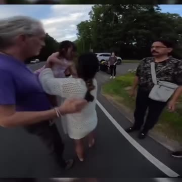 RIDER HELP GIRL AND HER DAUGHTER GET OUT OF FLIPPED CAR