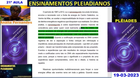 21ª Aula do Livro "Recuperar O Poder" Barbara Marciniak 19-03-2023. (H.Q.)