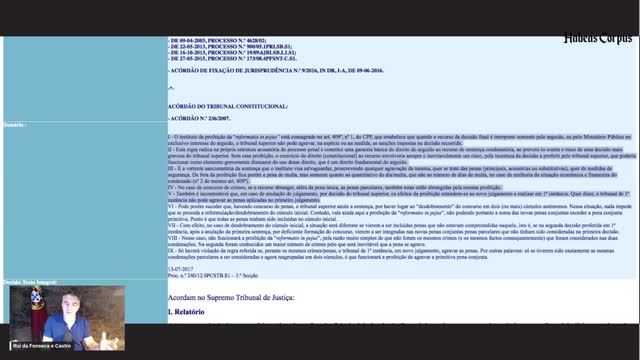 PROIBIÇÃO DA "REFORMATIO IN PEJUS" (PROCESSO PENAL)