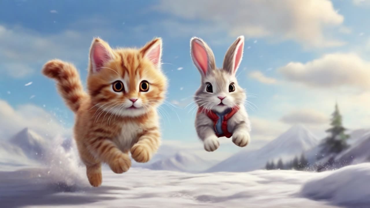 Cute Cats and the Rabbits