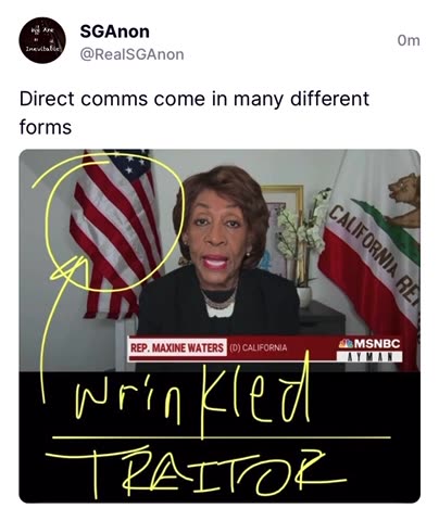 Traitor Maxine Waters Gives Media Interview With Wrinkled Flag in Background