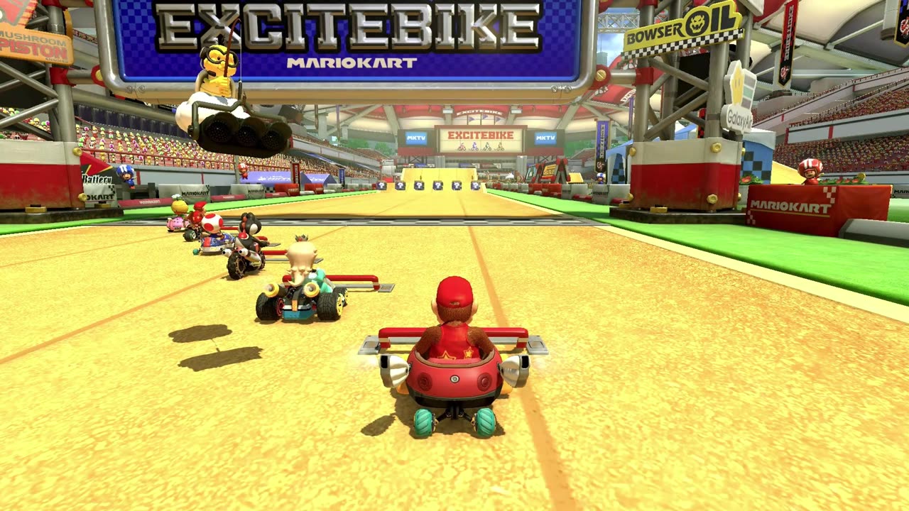 #mk8dx Race Two: Excitebike Arena.