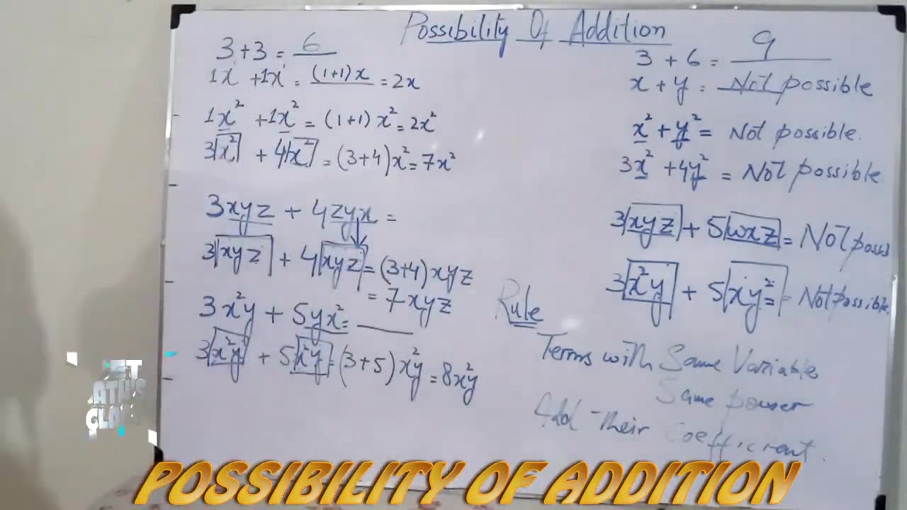 possibility of addition | possibility of subtraction | algebraic addition | math