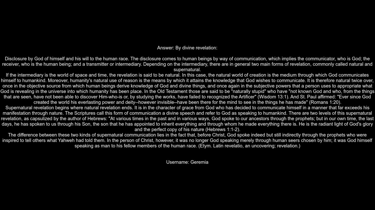 According to Catholicism how does God manifest and interact with Christians