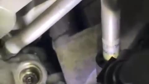 Adding antifreeze to BMW found that the pipe below leaked # antifreeze.
