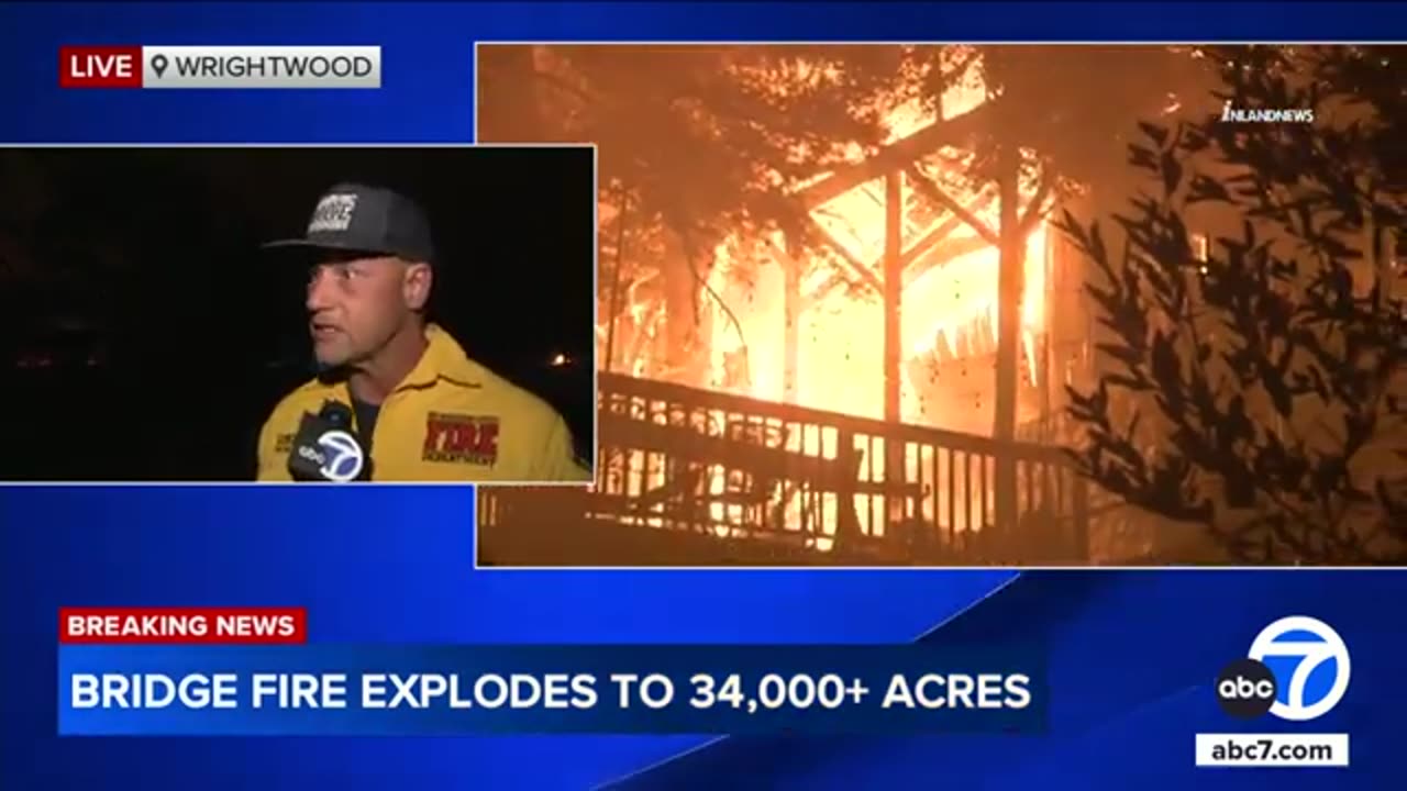 Bridge Fire in Angeles National Forest destroys homes, threatens Wrightwood