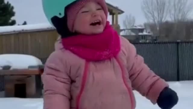 Baby enjoying the snow very much #skiing baby