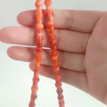 Turquoise heishi beads orange spiny oyster necklace mop spiny oyster choker full strand 16inch 02
