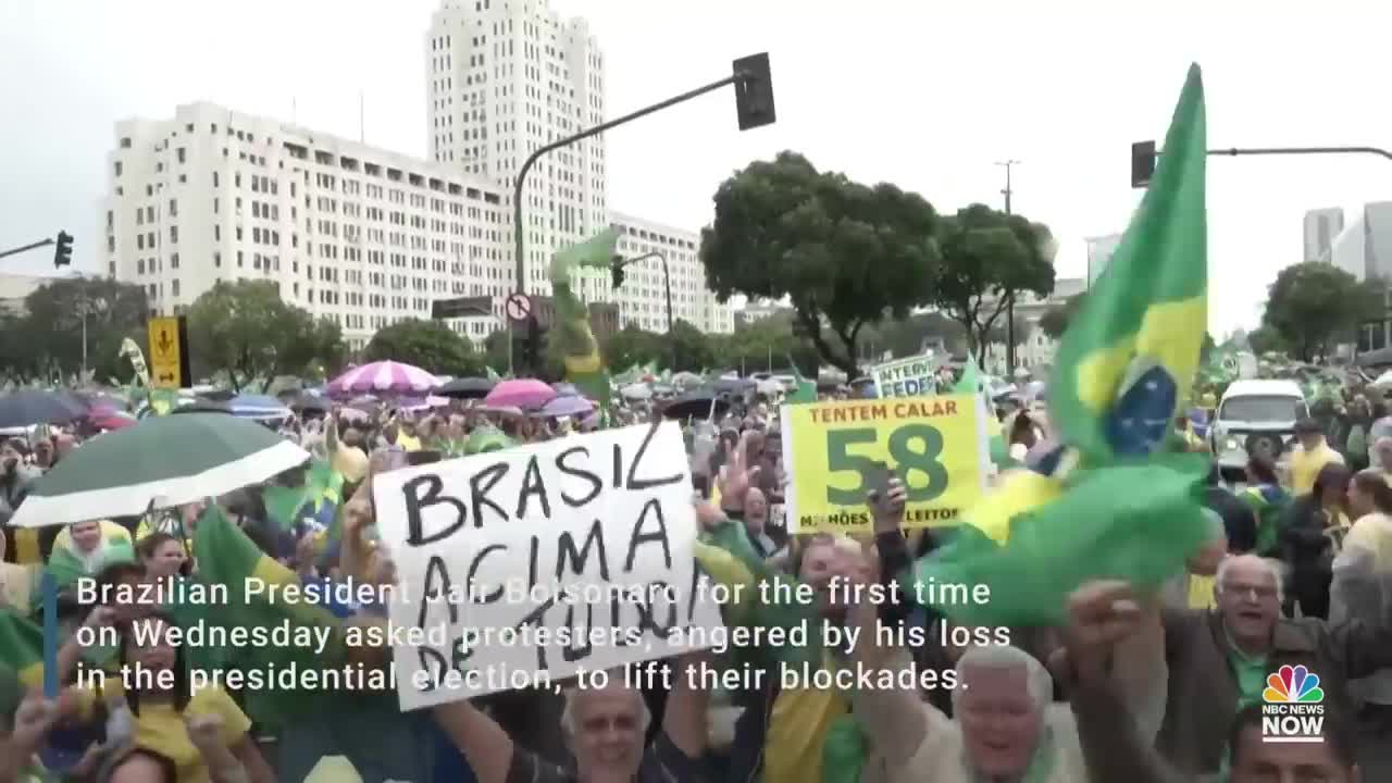 Brazil's Bolsonaro Tells Protesters To Lift Blockades