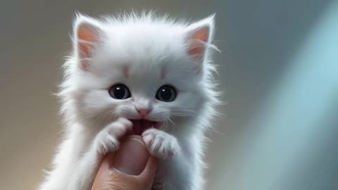 Finger-Sized Kitten: Adorable Playtime in the Palm of Your Hand