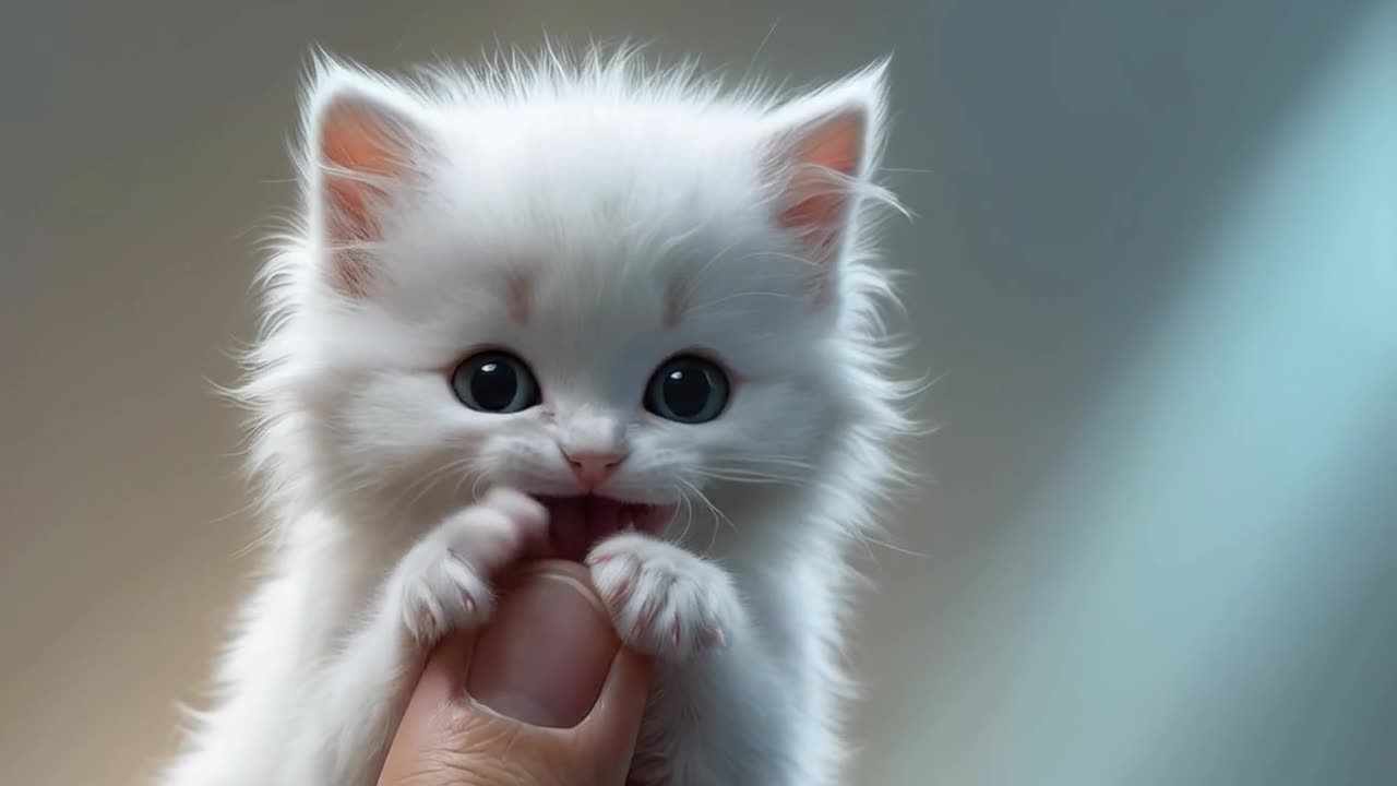 Finger-Sized Kitten: Adorable Playtime in the Palm of Your Hand