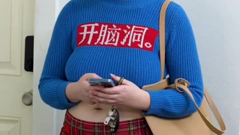 Annie Archer blue sweater #TeamSkeet