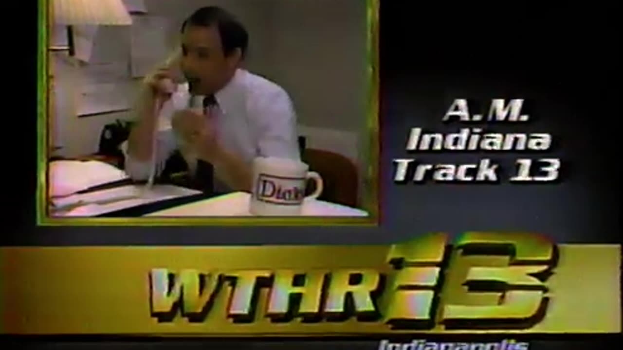 April 1985 - WTHR Bumper for Dick Wolfsie's 'Track 13'
