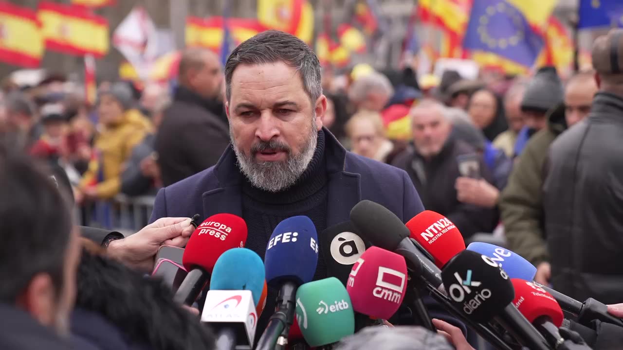 Declaraciones de Abascal en Cibeles contra la Amnistía